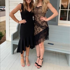 Majorelle black and nude midi dress